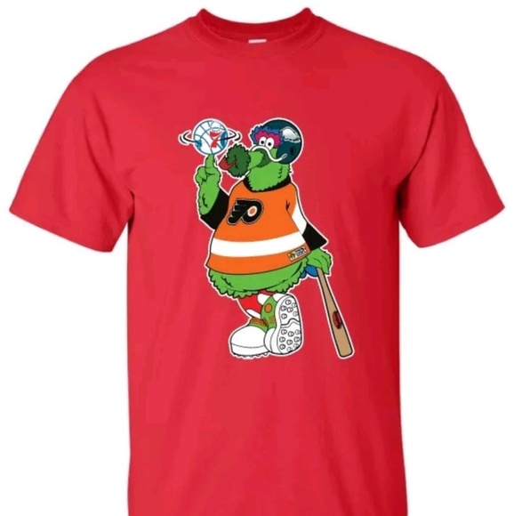 Incognito Tees Tops - Red Phillies Phanatic Custom Designed Fan Art Red T Shirt